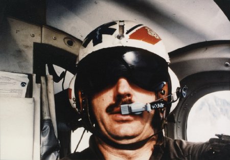 Ralph Yetka flying in a helicopter