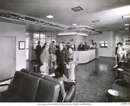 Passengers at Ellis Air Lines Office