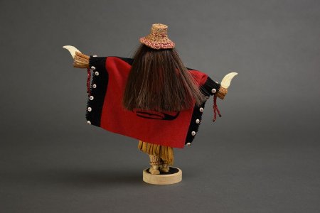 Cedar bark Native dancer doll back