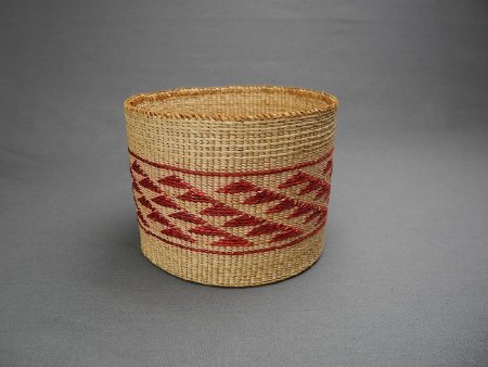 Haida cedar bark and canary grass basket