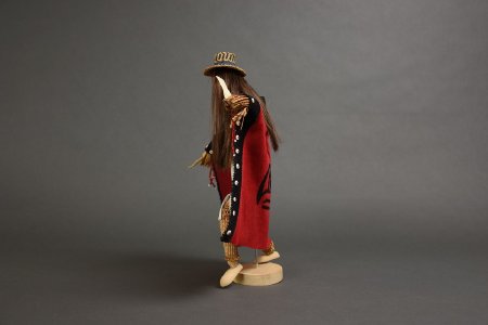 Cedar bark Native dancer doll profile