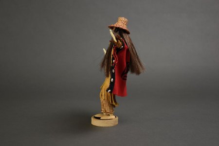 Cedar bark Native dancer doll profile