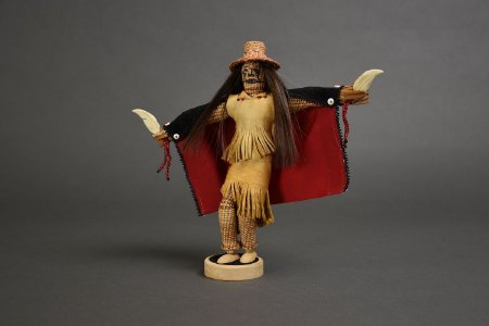 Cedar bark Native dancer doll front