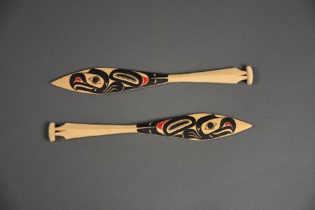 Model Tlingit canoe paddles