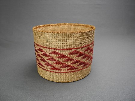 Haida cedar bark and canary grass basket