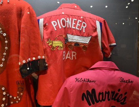 Pioneer Bar bowling shirt on display