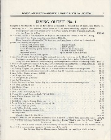 1910 Cat P 17 #1 Diving Outfit via DESCO Corp.