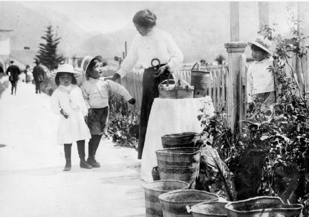 Basket seller at Metlakatla, 1913