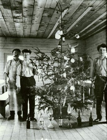 Cannery workers with a 4th of July Tree, 1909