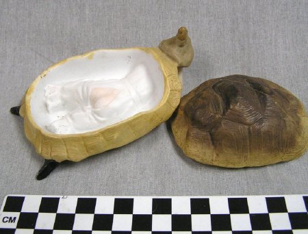 Turtle nymph figurine, top view
