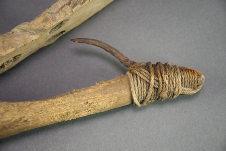 Halibut hook with attached rope