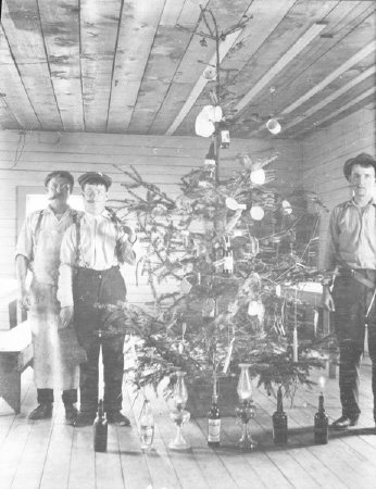 Cannery workers with a 4th of July Tree, 1909
