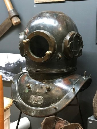 Diving helmet on display