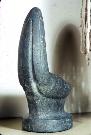 Stone maul on display in 1980s/90s