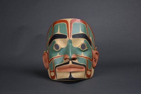 Tlingit style mask of human face - front