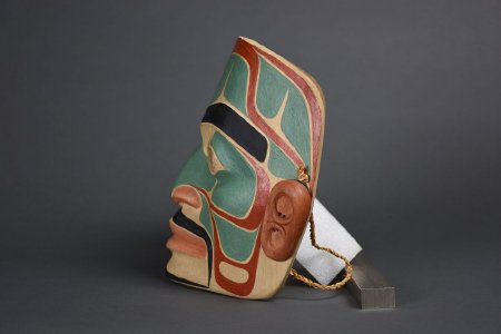 Tlingit style mask of human face - side