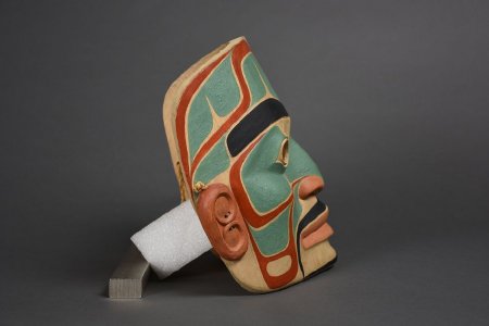 Tlingit style mask of human face - side
