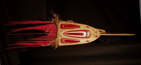 Red cedar Thunderbird dance mask - top view