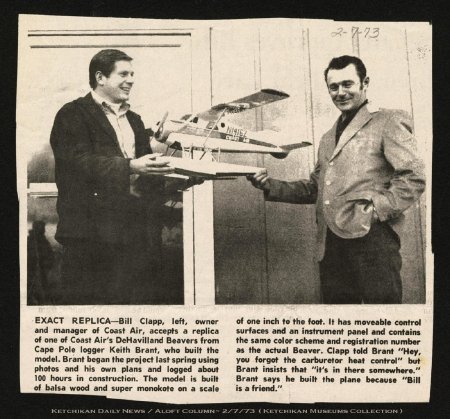 Bill Clapp and Keith Brant with Beaver Model KDN Aloft Column, 1973