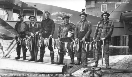 After a Good Day's Fishing at Wilson Lake, 1937