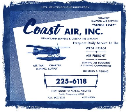 Coast Air KPU Telephone Directory, 1972