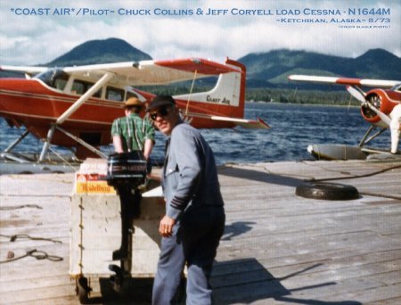 Coast Air Pilot Chuck Collins and Jeff Coryell Load Cessna, 1973