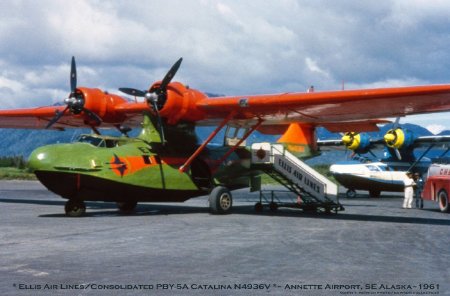 Ellis Air Lines PBY at Annette Airport, 1961