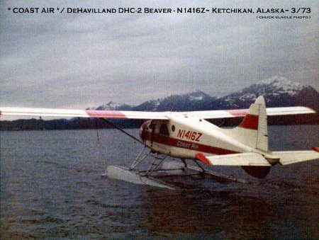 Coast Air Beaver N1416Z in Ketchikan, AK, 1973