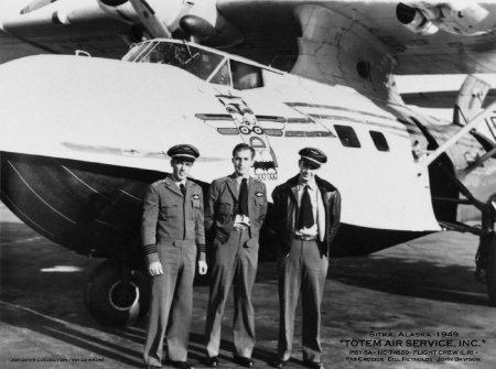 Pat Crozier, Bill Reynolds, and John Dawson in Sitka, AK, 1949