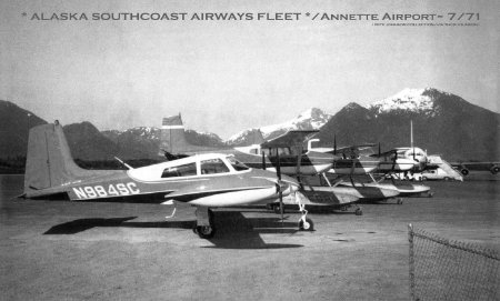 Alaska Southcoast Airways Fleet at Annette Airport, 1971