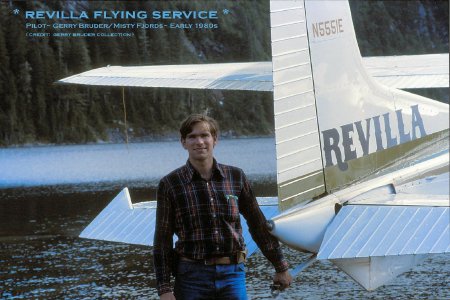 Pilot Gerry Bruder in the Misty Fjords, AK, circa early 1980s