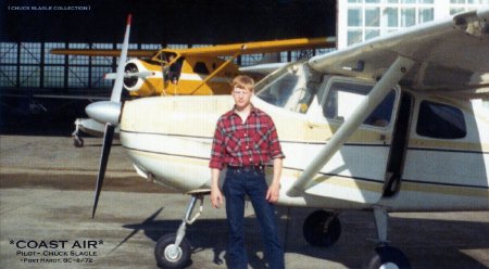 Coast Air Pilot Chuck Slagle in Port Hardy, BC, 1972