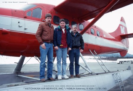 Ketchikan Air Service Pilots Sam James, Brien Salazar, and Mike Salazar