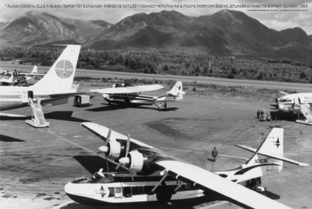Coastal - Ellis Connecting with Boeing Jetliners at Annette Airport, 1964