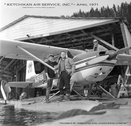 Ketchikan Air Service (unidentified), Carl Jackson, and Earl Lahmeyer, 1971