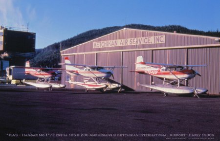 Ketchikan Air Service Hangar at Ketchikan Airport, circa early 1980s