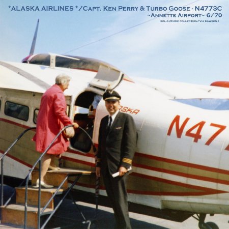 Alaska Airlines Captain Ken Perry at Annette Airport, 1970