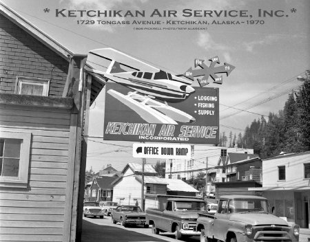 Ketchikan Air Service Sign at 1729 Tongass Avenue, Ketchikan, AK, 1970