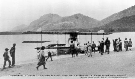 Curtiss F Flying Boat Arriving at Metlakatla, AK, 1925