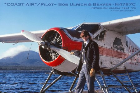 Coast Air Pilot Bob Ulrich with Beaver in Ketchikan, AK, circa 1974/1975