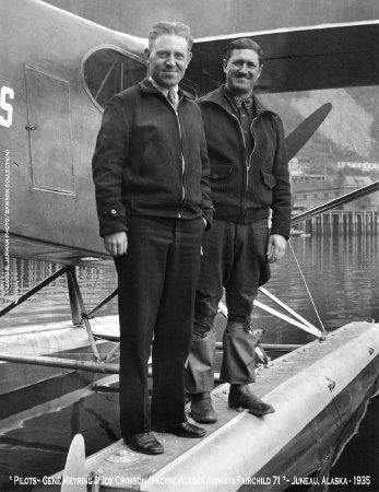Pilots Gene Meyring and Joe Crosson in Juneau, Ak, 1935