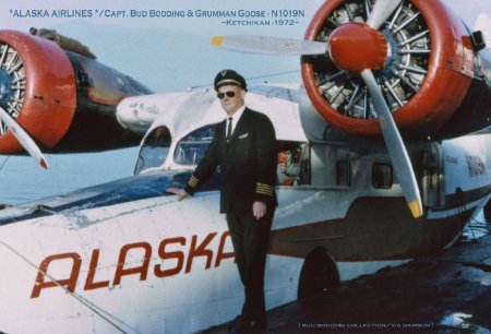 Alaska Airlines Captain Bud Bodding with Grumman Goose, 1972