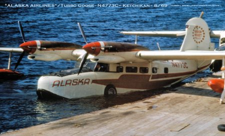 Alaska Airlines Turbo Goose at Ketchikan Seadrome, 1969