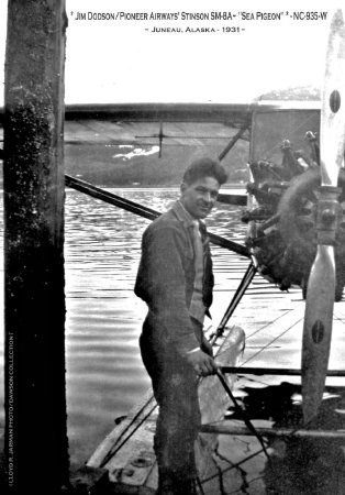 Pilot Jim Dodson with Pioneer Airways' 