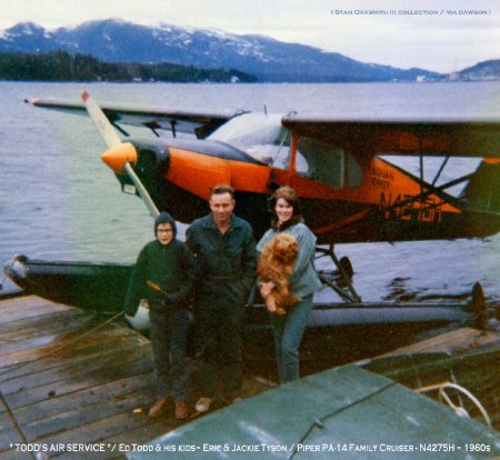 Ed Todd and his kids Eric and Jackie Tyson with Piper PA-14, circa 1960s