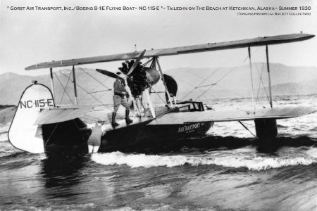 Gorst Air Transport Boeing Flying Boat on Beach in Ketchikan, AK,1930