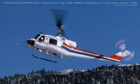 Temsco Bell 204 at Peninsula Point, Ketchikan, AK, 1982