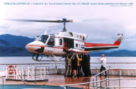 Temsco Pilots on Alaska Cruise Liner Mediflight Mission, 1984