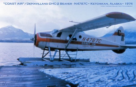 Coast Air Beaver N4787C in Ketchikan, AK, 1974