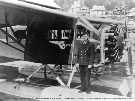 Pacific Alaska Airways Pilot Bob Ellis in Juneau, AK, 1935